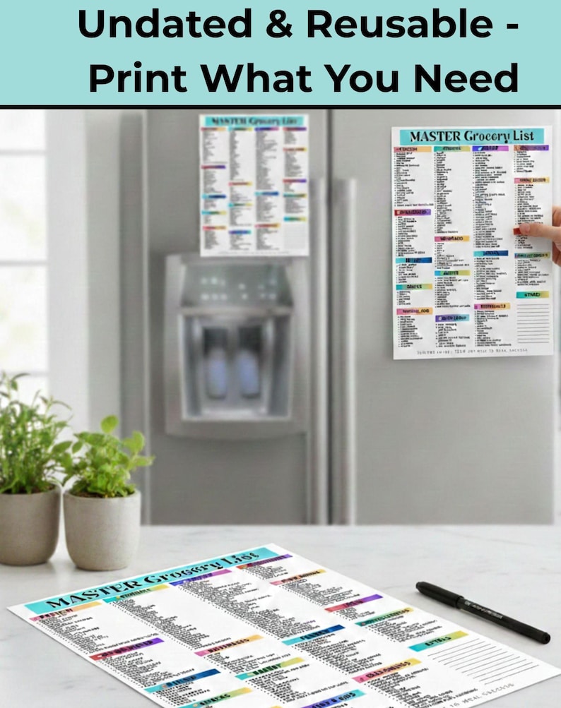 Master Grocery List Printable | Weekly Grocery List PDF & Shopping ...