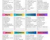Rainbow Grocery List PDF | Printable Grocery Planner by Zone | Filled & Blank Shopping List