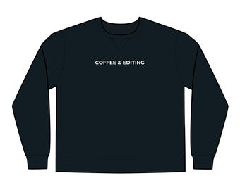 Kaffee & Bearbeitung Sweatshirt | Fotograf Tag der Fotografie Rundhalsausschnitt | Gemütliches Redakteur Geschenk | Lustige Fotografie Arbeit Pullover | Fotoeditor Bekleidung