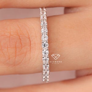 Lab Grown Diamond Eternity Ring, 14k Gold Shared Prong Band