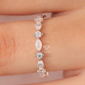 14K Eternity Band, Dainty Stackable Ring