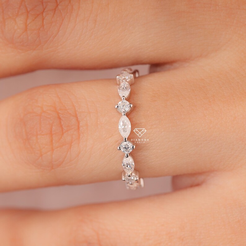 14K Eternity Band, Dainty Stackable Ring