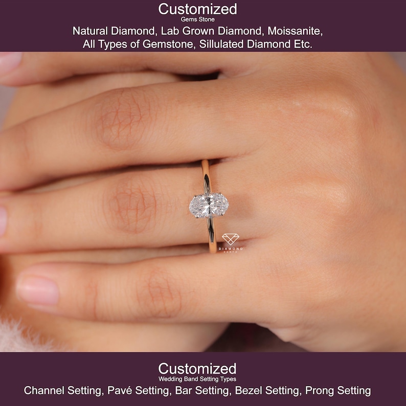 Lab Diamond Hidden Halo Ring, Anniversary Gift for Her