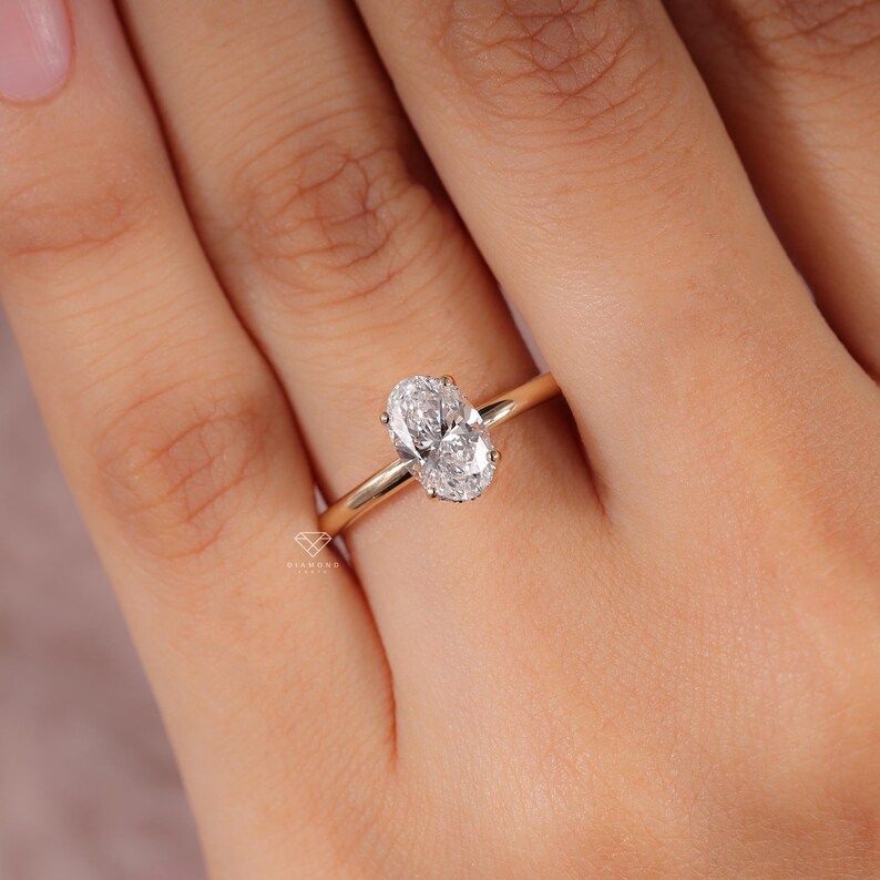 Lab Created Diamond Oval Engagement Ring