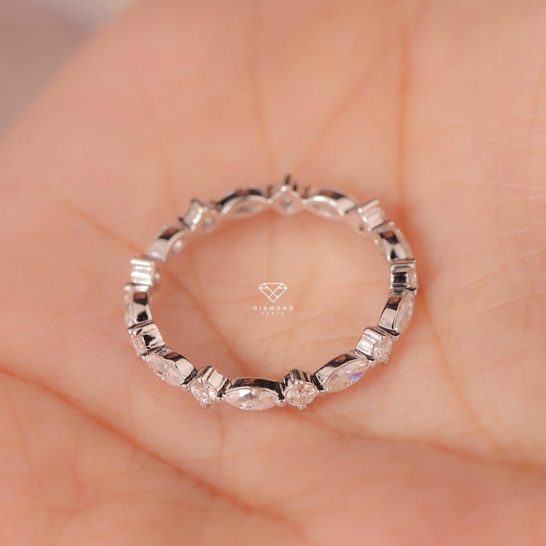 vintage wedding band, wedding ring, eternity ring, promise ring, lab diamond ring