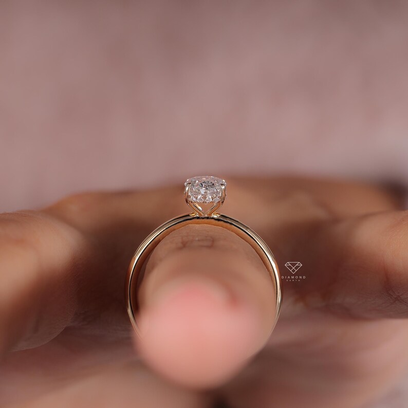 White/Yellow/Rose Gold Ring, Diamond Ring for Her