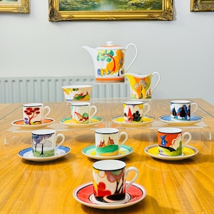 Clarice Cliff Coffee Set - Etsy UK