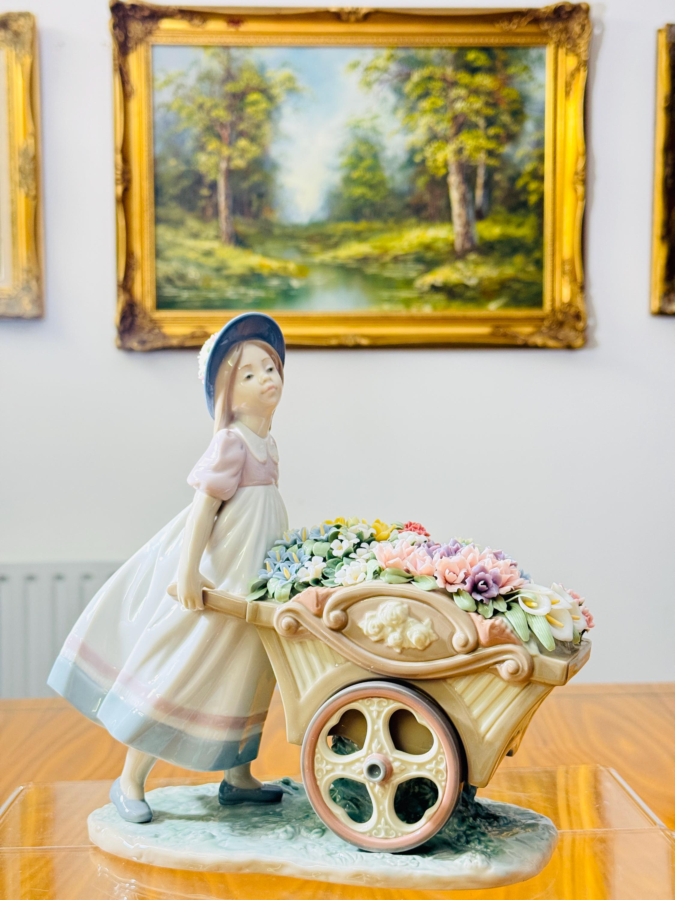 Lladro Girl With Flower Cart - Etsy