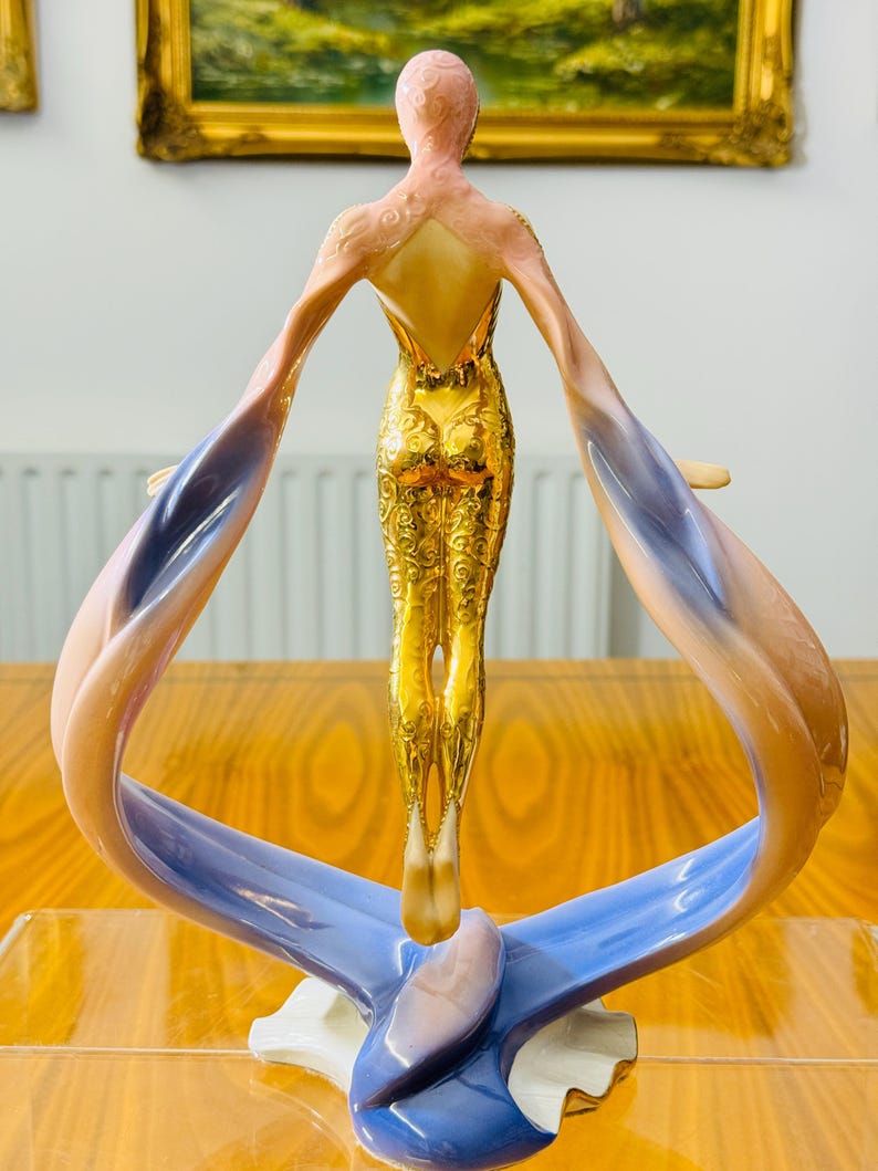 Franklin Mint Art Deco Gold Platinum Porcelain Figurines – Moonlight, Starlight, Daybreak & Sunrise – Sold Individually bild 14