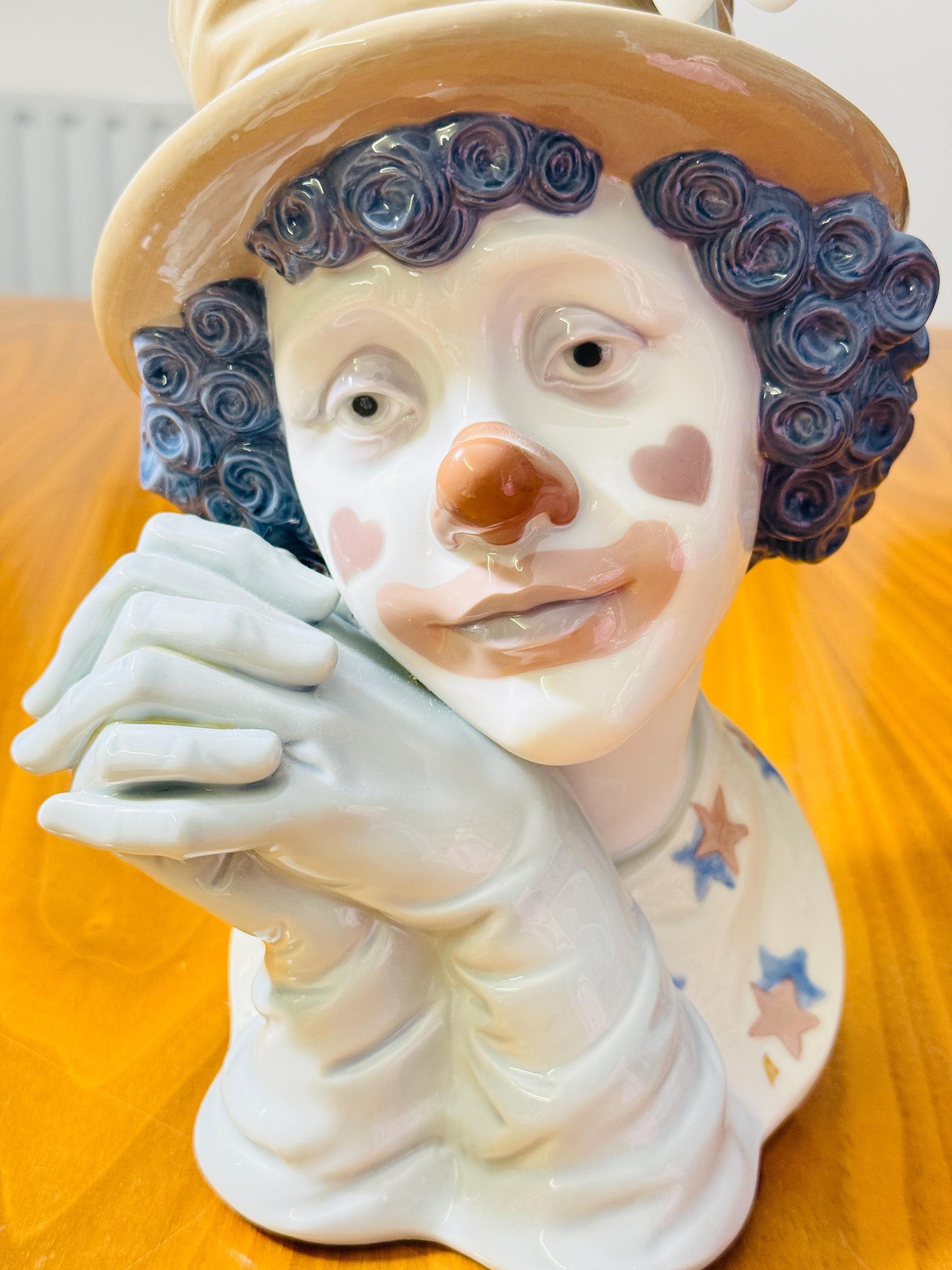 Vintage Lladró “melancholy” Clown Bust #5542 — Introduced 1989