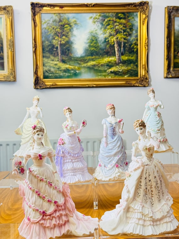 Royal Worcester Splendour at Court Lady Figurines Complete Set of