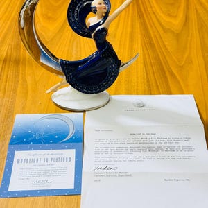 Franklin Mint Art Deco Gold Platinum Porcelain Figurines – Moonlight, Starlight, Daybreak & Sunrise – Sold Individually bild 7