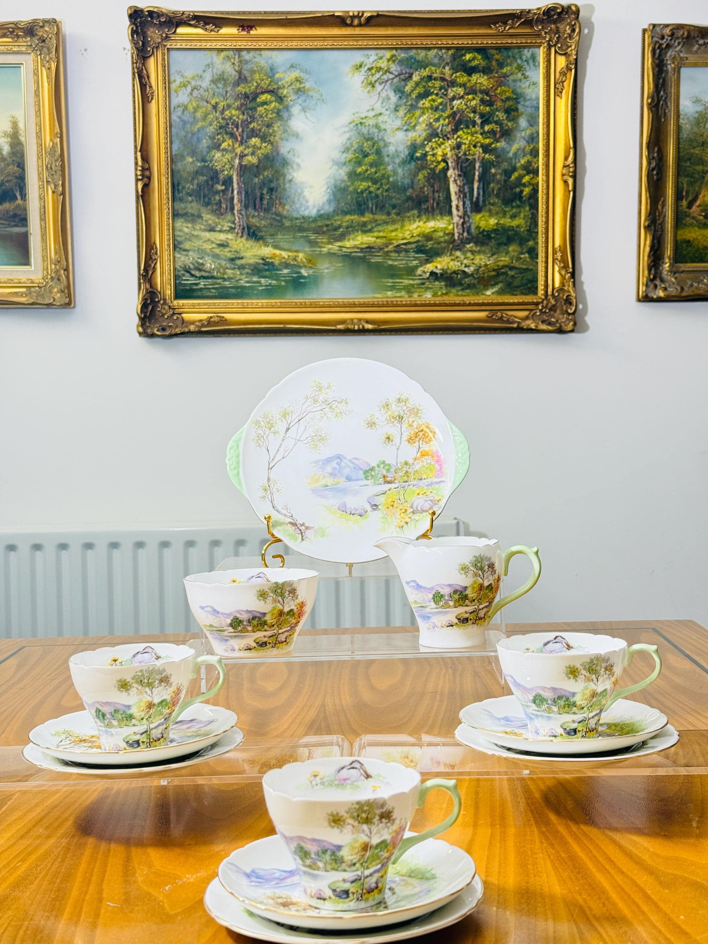 Shelley ／サンライズ＆トールツリー.クリーマー＆シュガーボウル Shelley China English Lakes - Etsy Canada