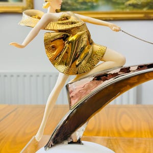 Franklin Mint Art Deco Gold Platinum Porcelain Figurines – Moonlight, Starlight, Daybreak & Sunrise – Sold Individually bild 9