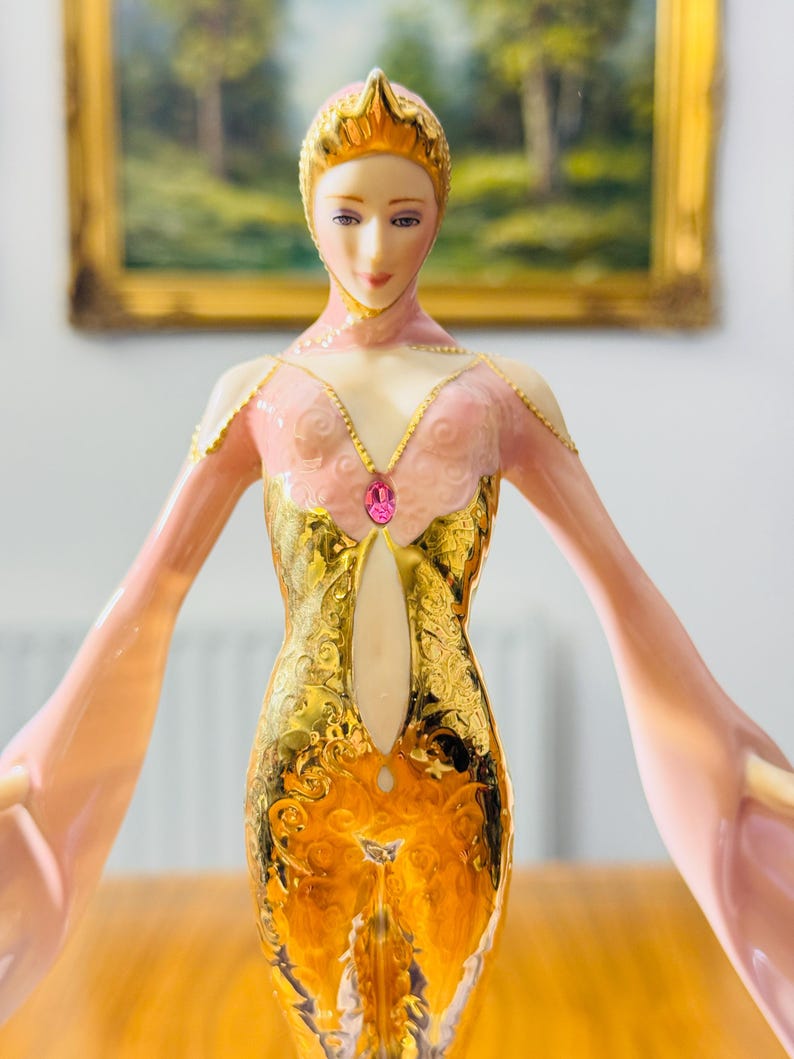 Franklin Mint Art Deco Gold Platinum Porcelain Figurines – Moonlight, Starlight, Daybreak & Sunrise – Sold Individually bild 13