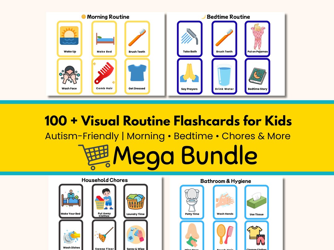 Visual Schedule for Kids Printable | Daily Routine Cards for Autism ...
