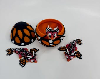 Mini butterfly dragon, flexi dragon, butterfly dragon, dragon with egg, colorful dragon, articulating dragon, mini dragon