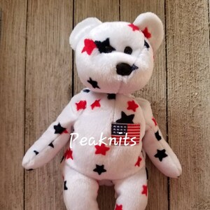 red white and blue beanie baby 2002