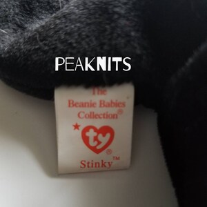 Stinky, Skunk Ty Beanie Baby, 1995 Vintage, Black and White image 6