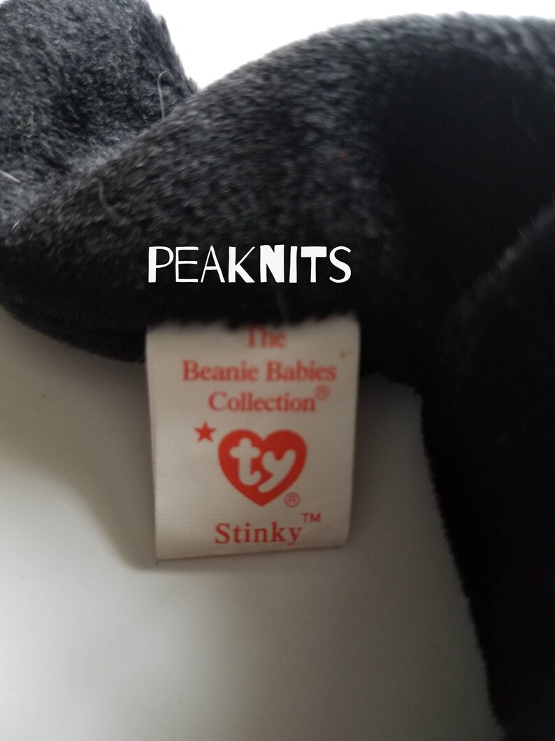 Stinky, Skunk Ty Beanie Baby, 1995 Vintage, Black and White image 6