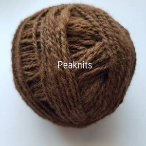 Handspun Yarn,DK Weight, 158 yards, Brown Suri Alpaca, Andean  2 Ply, 8.5 ounces