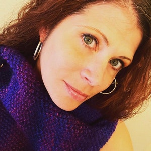Scarf - Handknit Ombre Moss/Seed Stitch ~ &quot;Grape Expectations&quot; ~ Dark Purple, Black  and Pink ~ Extra Wide, Extra Long Heavy Winter Scarf