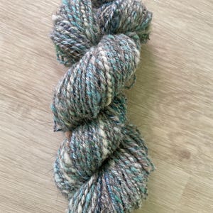 Handspun Yarn - &quot;Fly Me to the Moon&quot; - Hand Dyed Baby Camel, Angora Rabbit, Mohair Goat, Huacaya Alpaca, Sheep Wool and Tencel, Bulky, 85.33