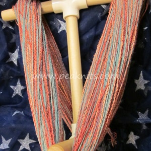 Yarn 100 yards 300 feet Caribbean Sunrise Orange, Turquoise, and Blue Multi Strand Cotton Yarn image 3