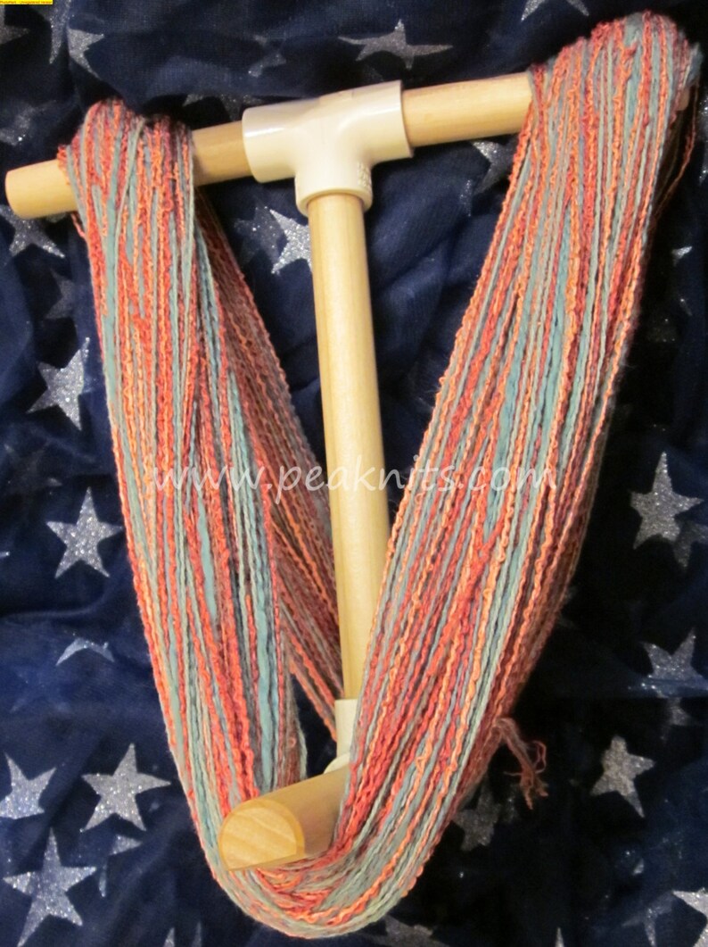 Yarn 100 yards 300 feet Caribbean Sunrise Orange, Turquoise, and Blue Multi Strand Cotton Yarn image 3