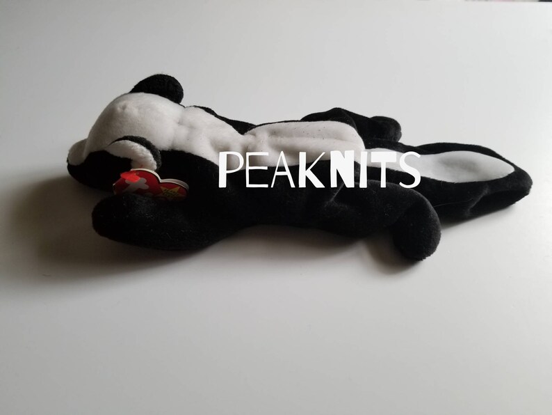 Stinky, Skunk Ty Beanie Baby, 1995 Vintage, Black and White image 1