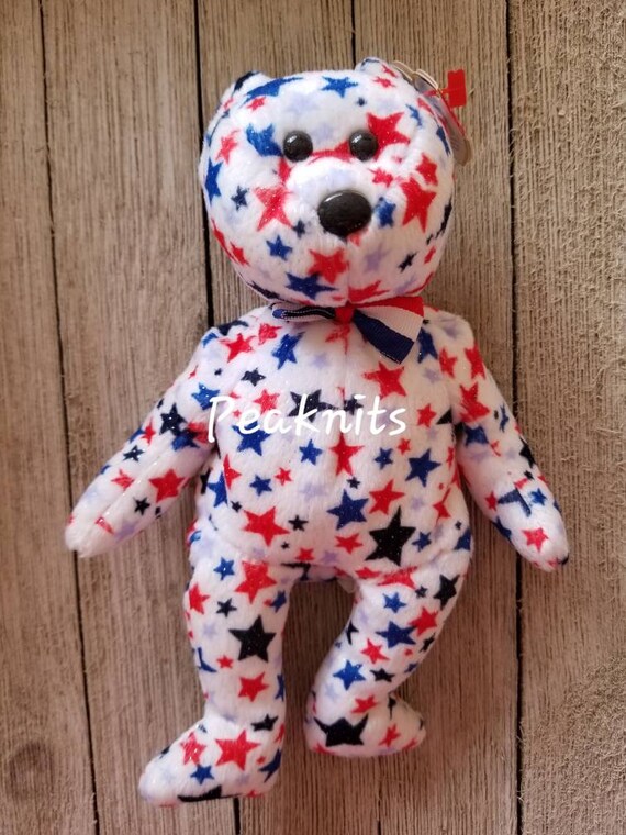 red white and blue beanie baby 2002