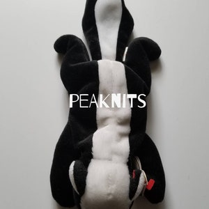 Stinky, Skunk Ty Beanie Baby, 1995 Vintage, Black and White image 2