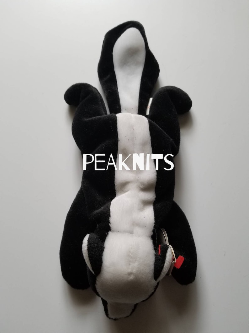 Stinky, Skunk Ty Beanie Baby, 1995 Vintage, Black and White image 2