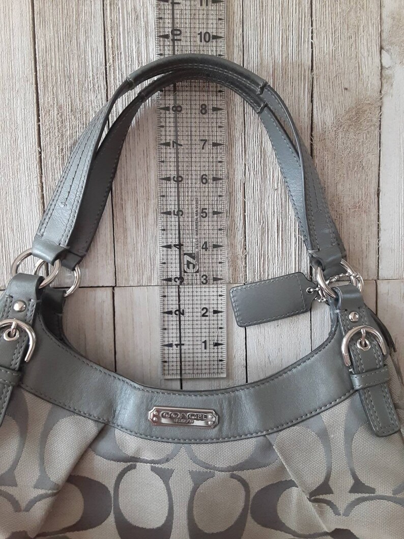 Vintage Coach Purse/bag With Handles Large Buckles Button Etsy