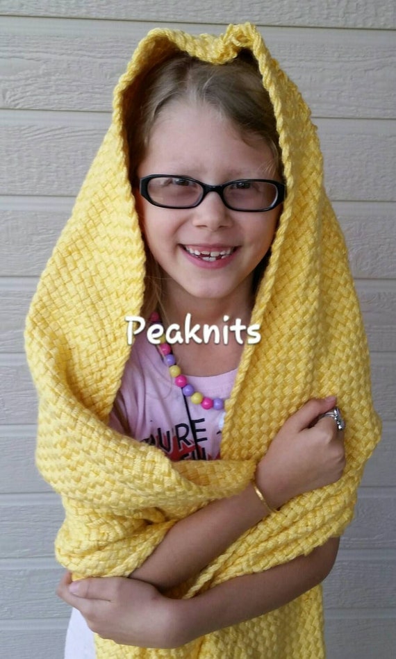Bright Yellow Knit Hooded Scarf 1 Hooded Scarf Yellow Knitting 5 Colors Autumn Winter Women  main image 4