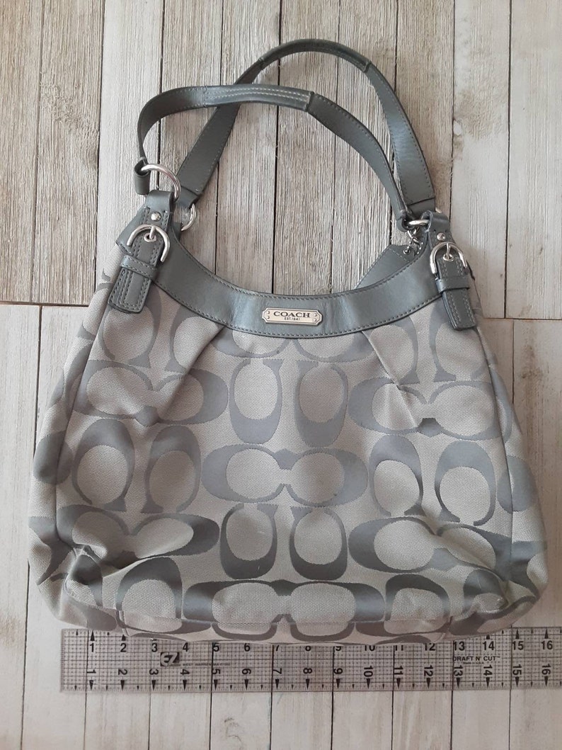 Vintage Coach Purse/bag With Handles Large Buckles Button Etsy