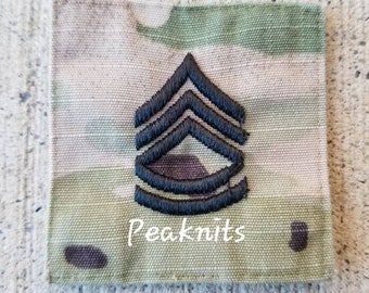 Sergeant First Class (Sfc E-7) US Army Multicam/Ocp Military Enlisted Rank Patch, Sew on/Glue or Hook and Pile Tape Available