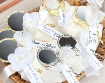Personalized Mini Mirror Favors, Wedding Favors Idea, Bridal Shower Gift, Bachelorette Favor, Luxury Gold Mirror Favors