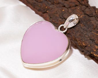 Rose Quartz Heart Pendant: Pink Gemstone Boho Jewelry