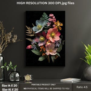 Printable Wild flowers, Botanical & Nature art, Flowers print, wall art- Water color Digital Art Print for Office or Home