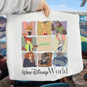 Zotopi Characters Nik Wilde Judi Hopps Floral Disni Png, Disni Land Family Trip Outfits Zootopi Balloons Digital File Download
