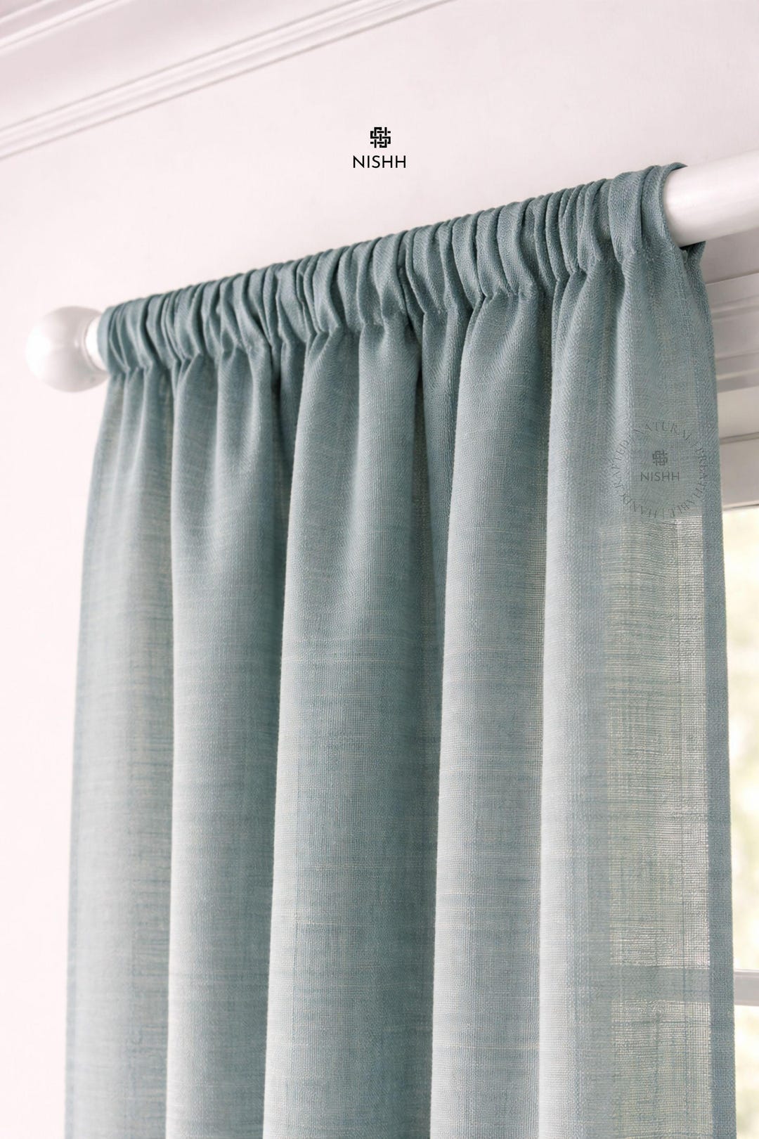 Linen Curtain Panel With Rod Pocket: Custom Size Panel Natural Linen ...