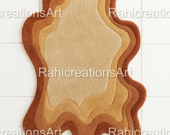 Alfombra de forma irregular, moderna y abstracta, hecha a mano, para decoración del hogar, sala de estar, dormitorio, alfombra de lana