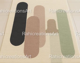 Modern Hand-Tufted Wool Carpet, for Home Decor Handmade Modern Abstract Rugs for Living room, Bedroom, 7x10, 8x10, 9x12, Custom Rug