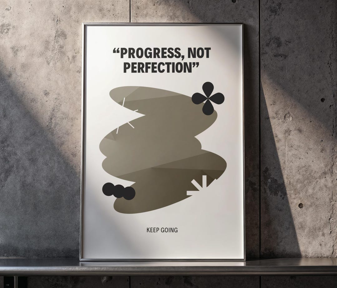 Progress Not Perfection Poster - A2 Motivational Printable Wall Art ...