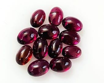 Natural Red Garnet Oval Shape Cabochon4x6 mm – Genuine Gemstone for Jewelry Making