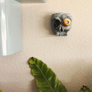creepy monster wall hanging sculpture, creepy sculpture art, ugly plant pot
