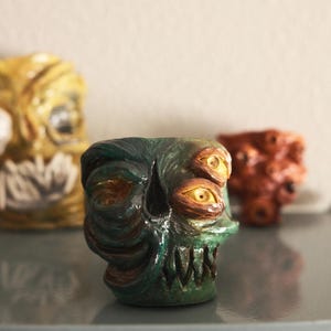 creepy monster pot, creepy sculpture art, ugly plant pot