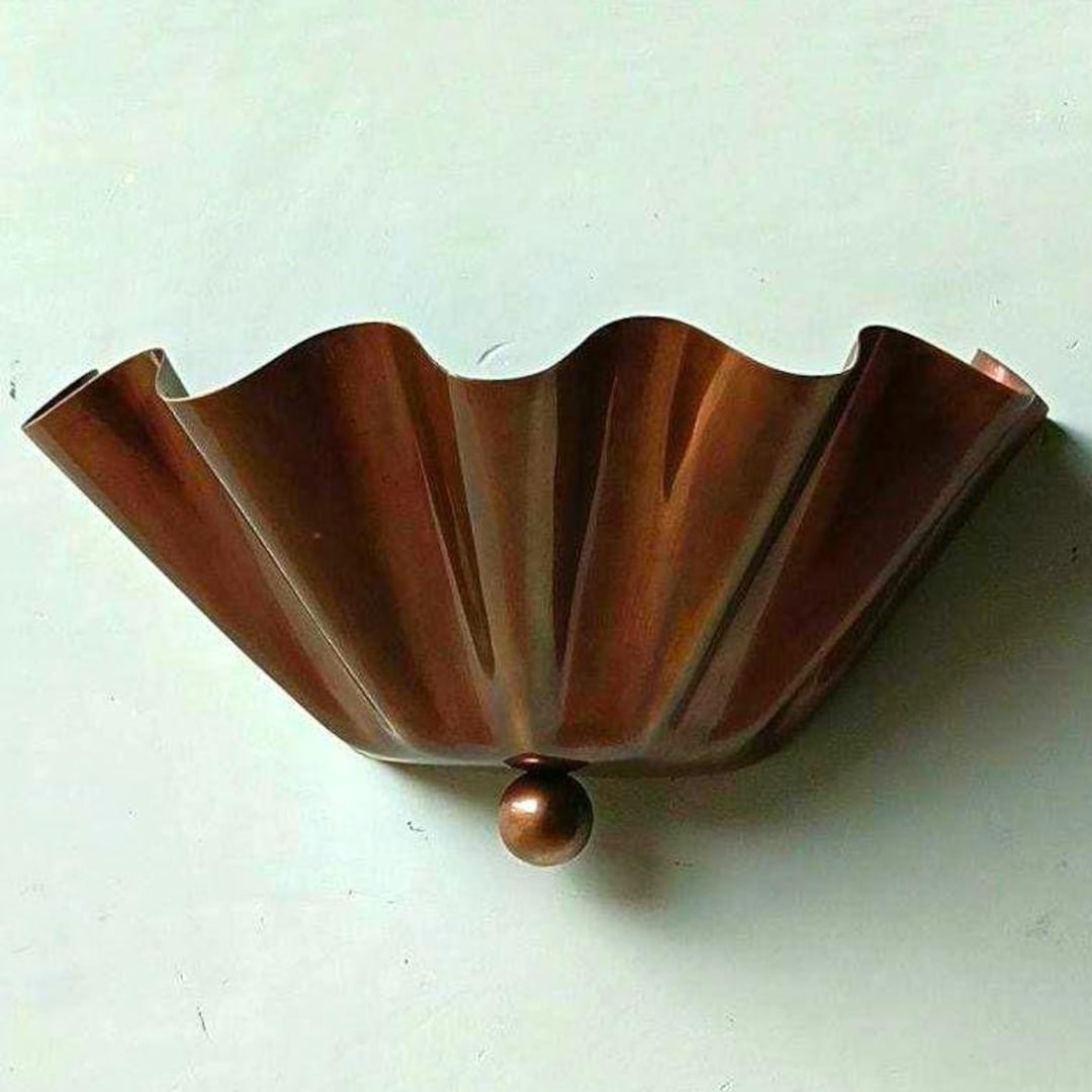 1950s Mid- Century Modern Antique Patina Wall Sconce: Half Flower ...