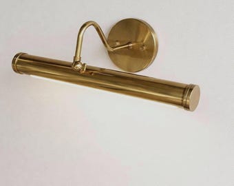 Mid-Century Modern Brass Picture Light - Antique Raw Brass Finish